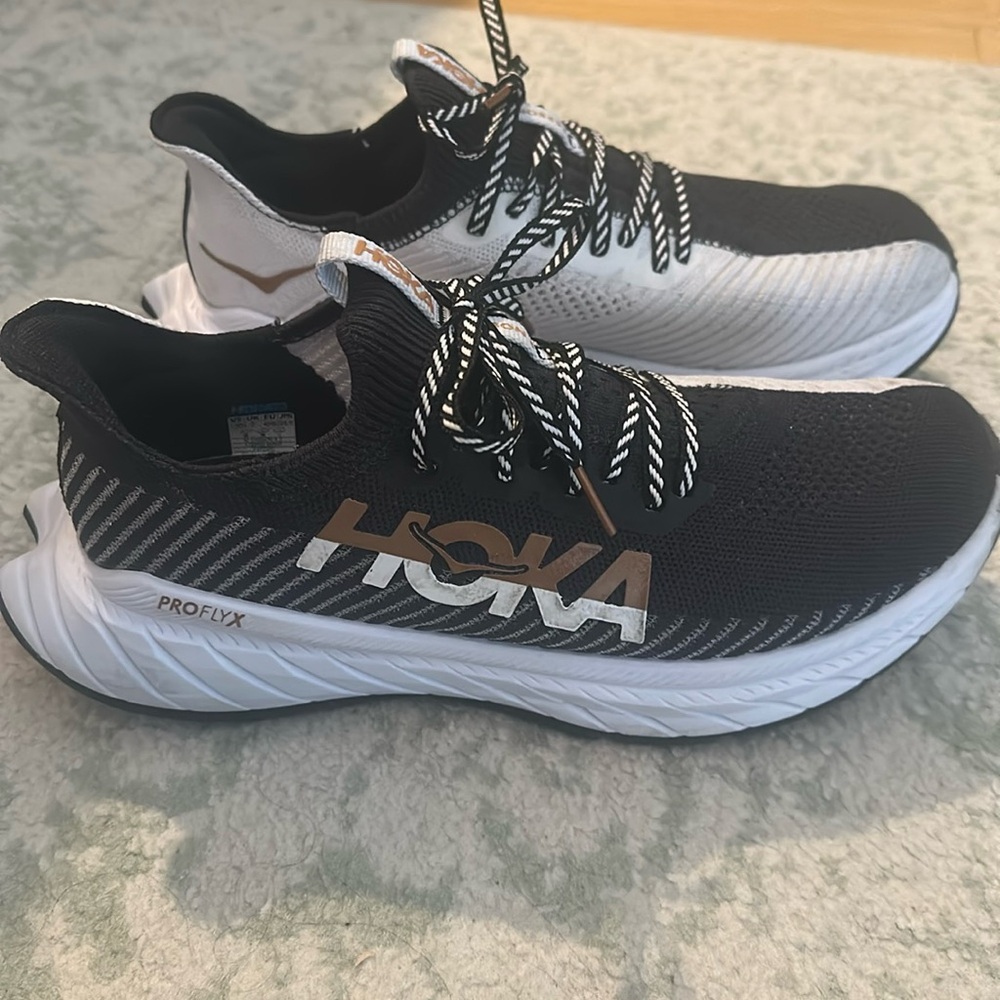 Hoka Carbon X 3 Black and White Running Shoes